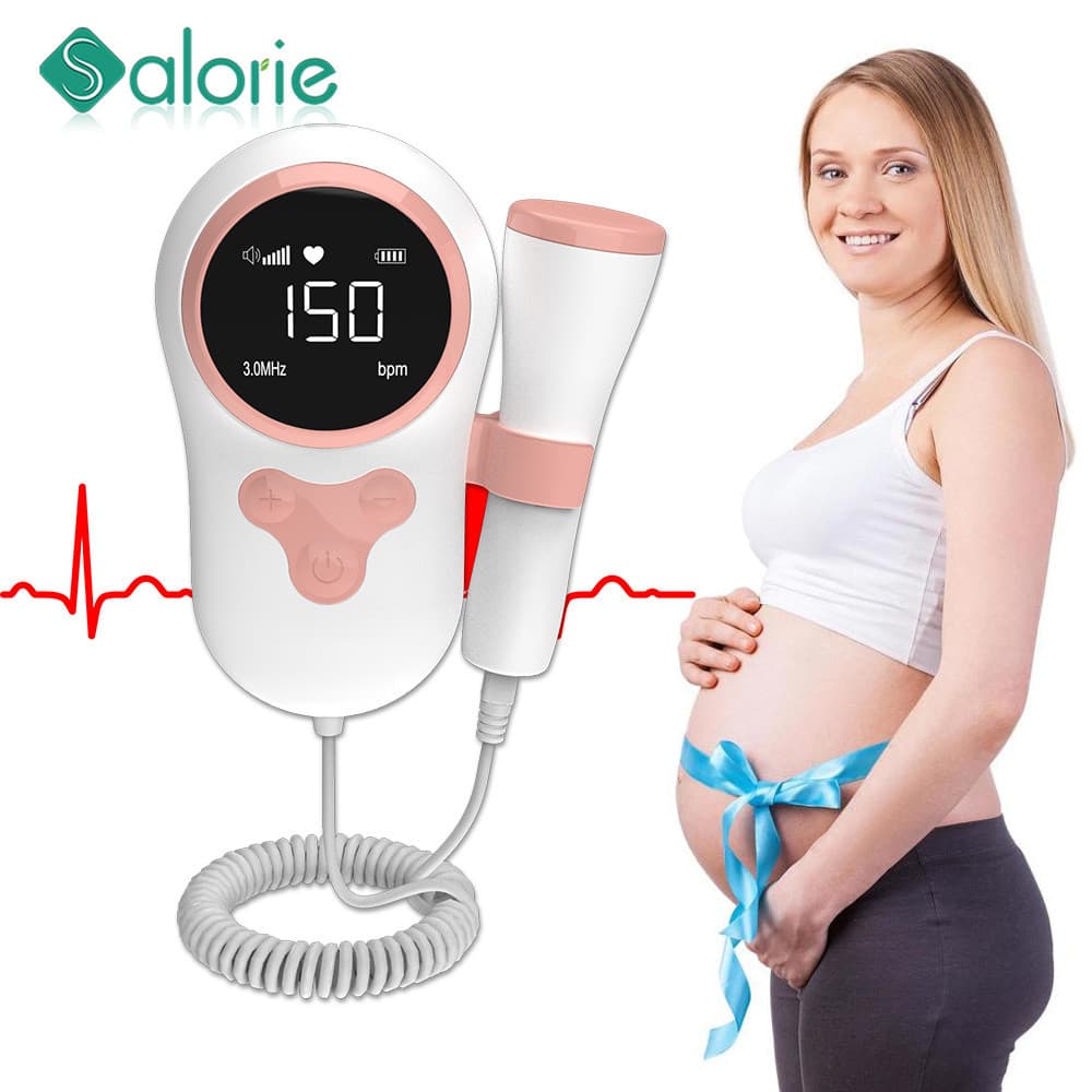 SALORIE portátil LCD dispositivo de freqüência cardíaca Doppler fetal, adequado para a gravidez em casa do bebê freqüênc