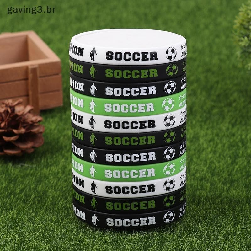 [GAVBR] 32 Peças Pulseiras De Silicone Suprimentos Para Festas Borracha Motivacionais Aniversário Temático De Futebol Es