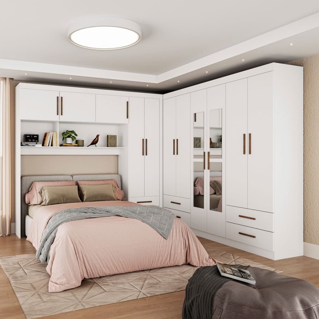 Guarda-Roupa Casal Modulado Hércules 11 Portas 6 Gavetas com Espelho