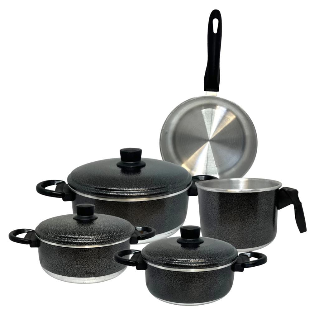 JOGO DE PANELA 5 PEÇAS COM FRIGIDEIRA