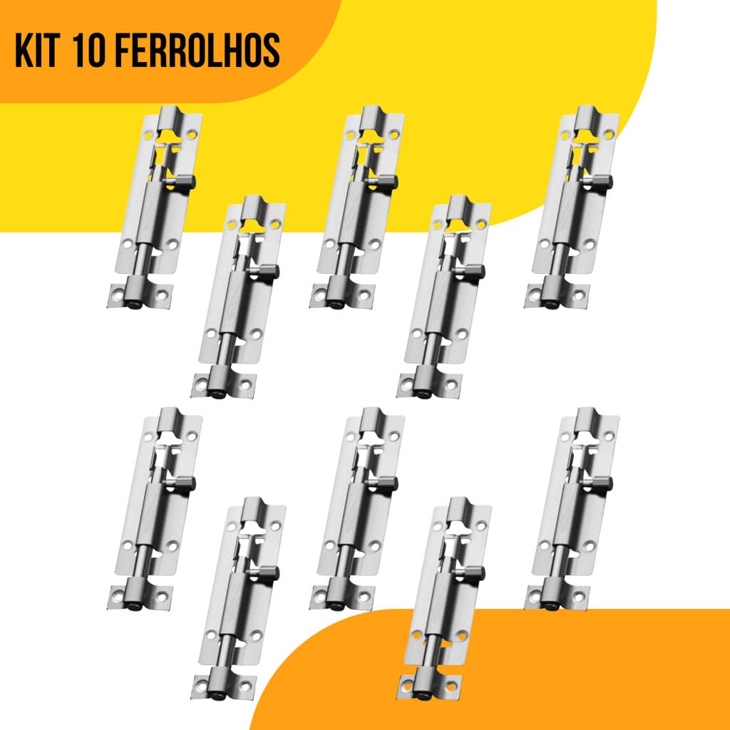 Trinco Ferrolho Fecho Cromado Para Porta Portão Janela 7,5 Cm