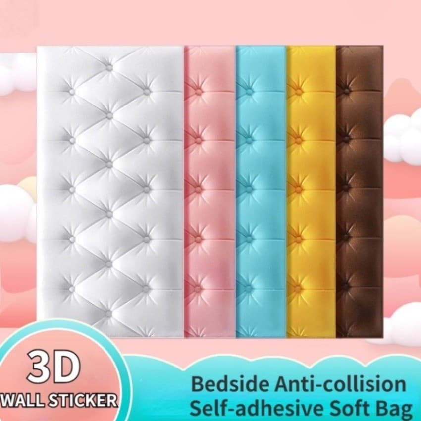 Almofada De Espuma Macia Nova Anti-Colisão 3D Adesivos De Parede De Cabeceira Saco Macio Berçário Quarto Das Crianças Sa