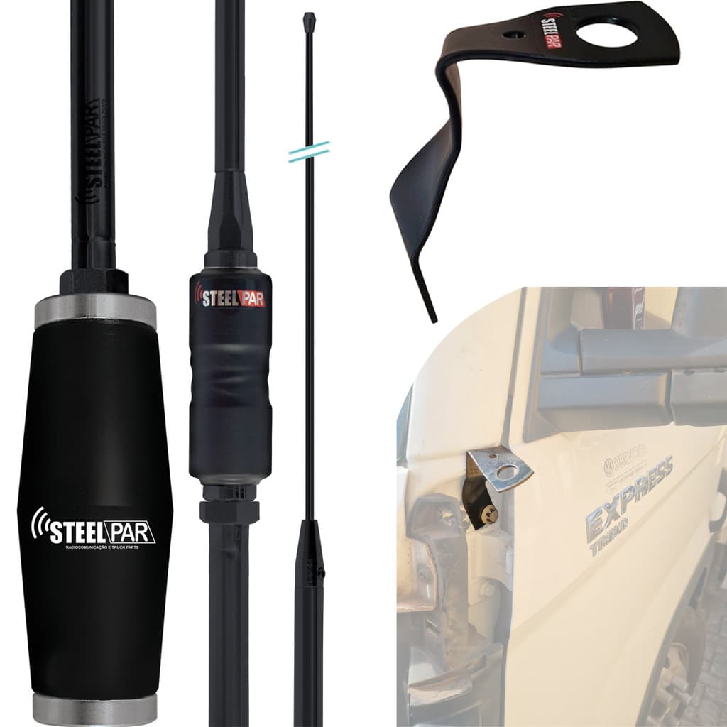 Antena Px Bobinada Black Argentina 1,63m Delivery Parafusos