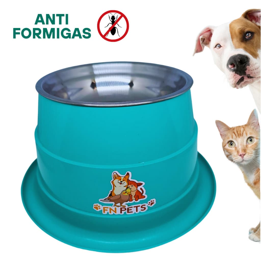Comedouro bebedouro inox Antiformiga para Cães e Gatos Higiene Segurança na Alimentação do Seu Pet