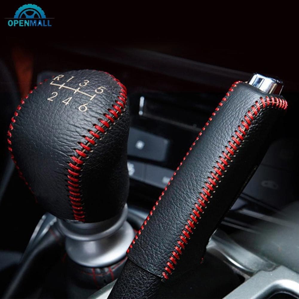 OPENMALL Capa De Couro Para Botão De Mudança De Cabeça De Carro , 2 Peças , Coleiras , Freio De Mão Hyundai Creta ix25 2