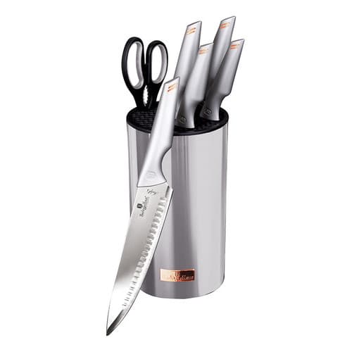 Jogo 5 Facas + Tesoura Suporte 7pçs Moonlight Berlinger Haus