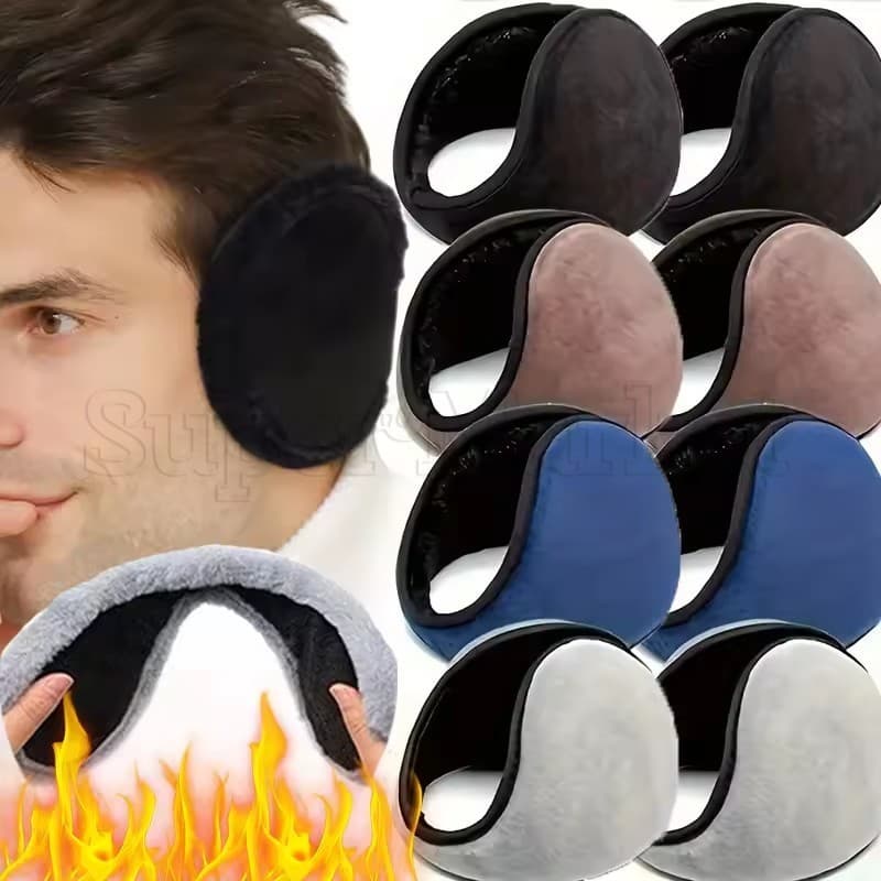 Protetores De Orelha De Pelúcia Macios Térmicos-Inverno Da Moda À Prova De Frio Para Homens Adultos E Mulheres-Aquecedor