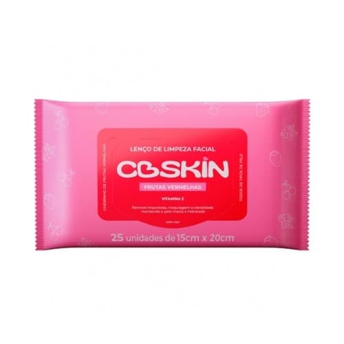 Lenço de Limpeza Facial CBSKIN Frutas Vermelhas Vitamina E 25 Unidades