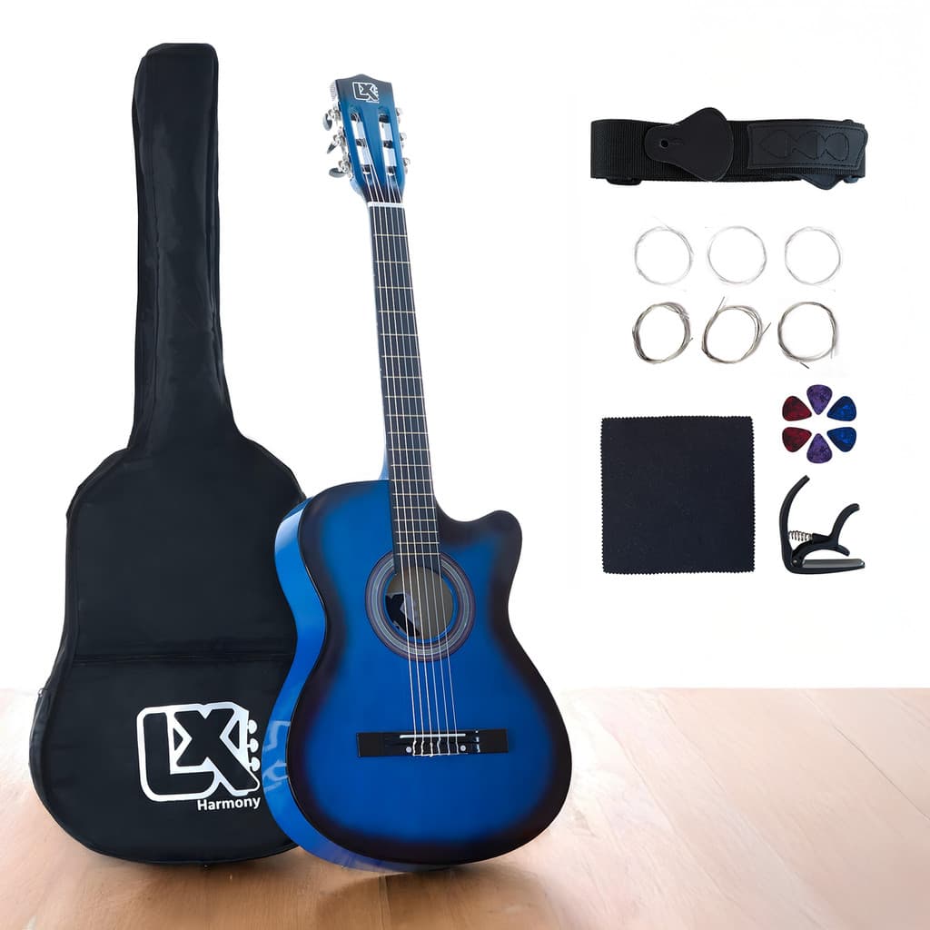 Violão Clássico Acústico Cutaway 38” para Iniciantes - Kit Completo