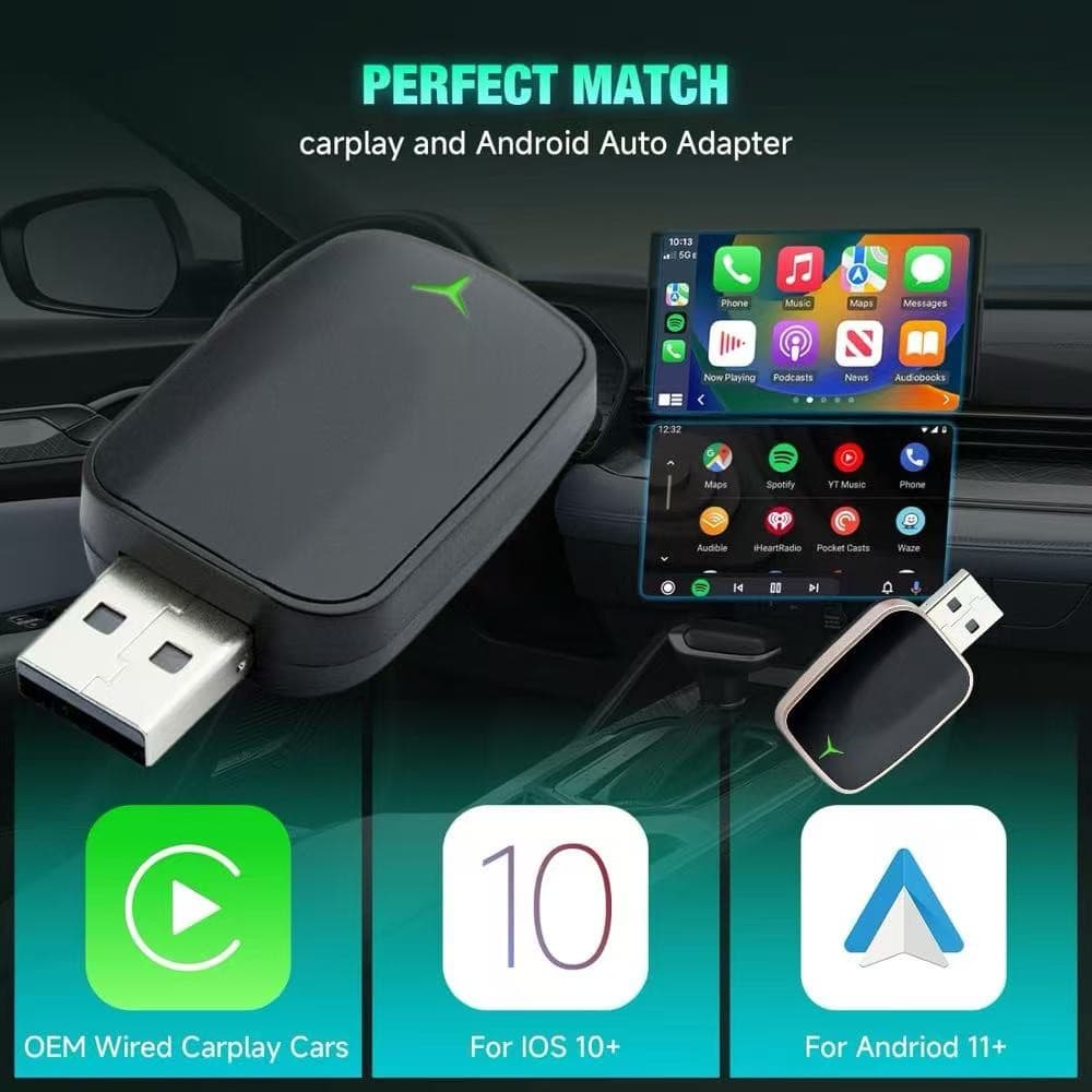 2025 Novo Adaptador Automático 2 Em 1 Conectar Ao CarPlay Sem Fio Android Carro Gadget Caixa Inteligente Plug And Play 5