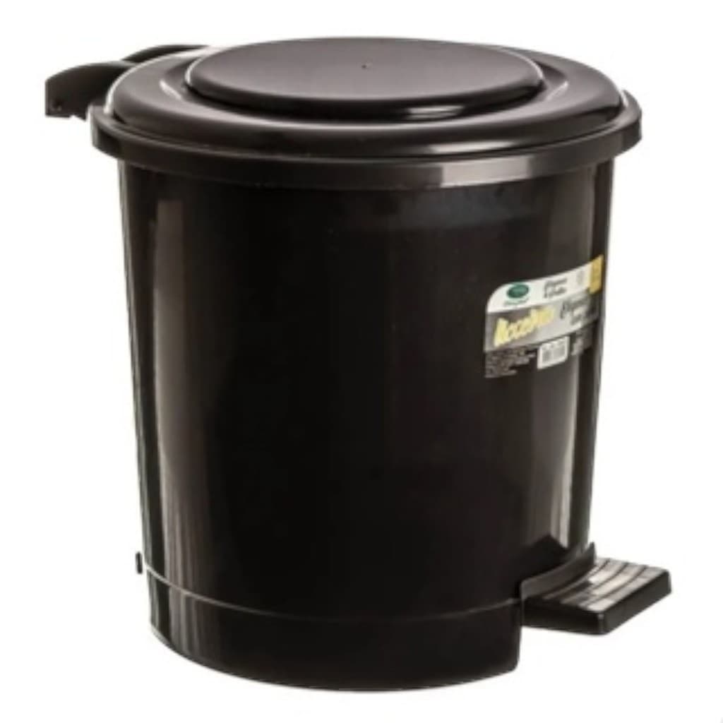 Lixeira com Pedal 7L Preta Cozinha Banheiro Lavandeira Lixo
