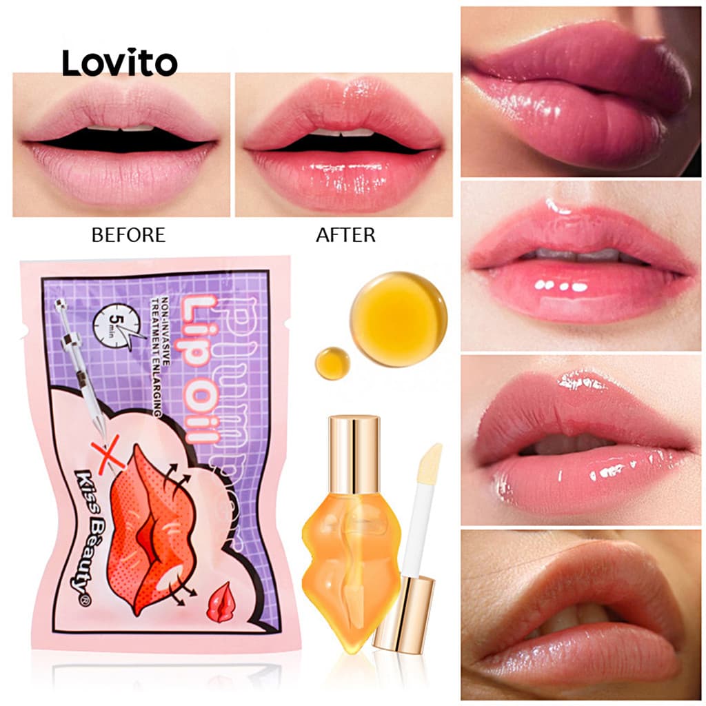 Lovito Casual Simples Refrescante Menta Transparente Lip Oil Lip Care Para Mulheres LCS09010