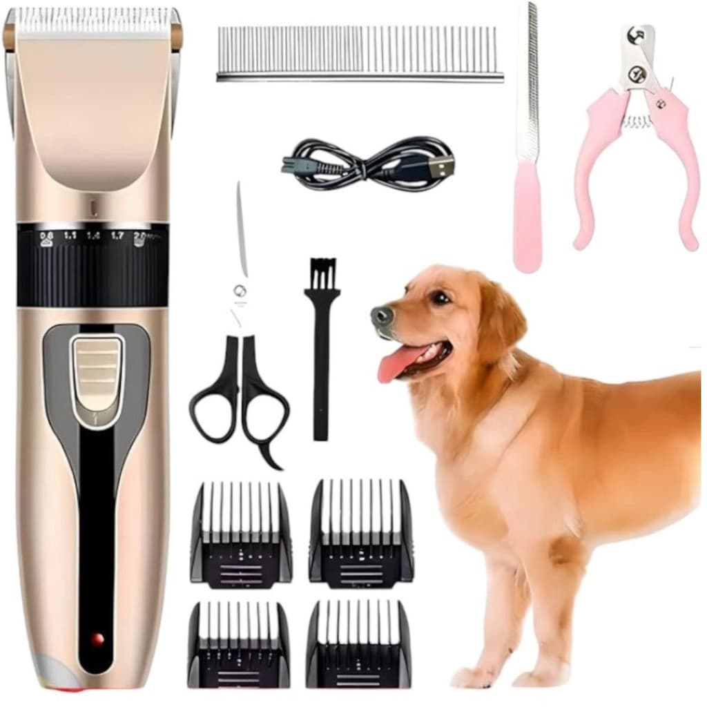 Kit 7/11 Máquina De Tosar Cachorro Profissional Pet De Corte Cabelo Tosador de Cães Pet