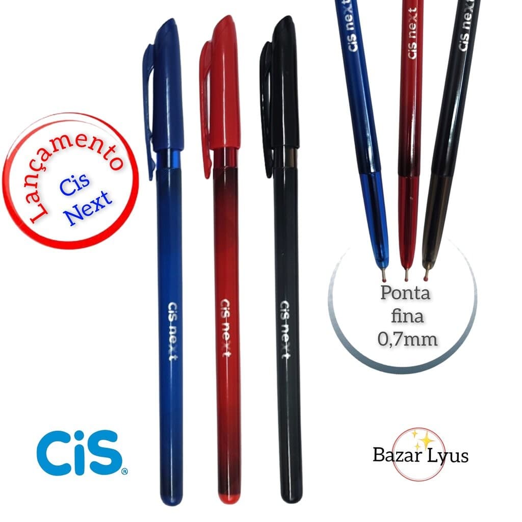 Caneta CIS NEXT 0.7mm Esferográfica Ponta Fina
