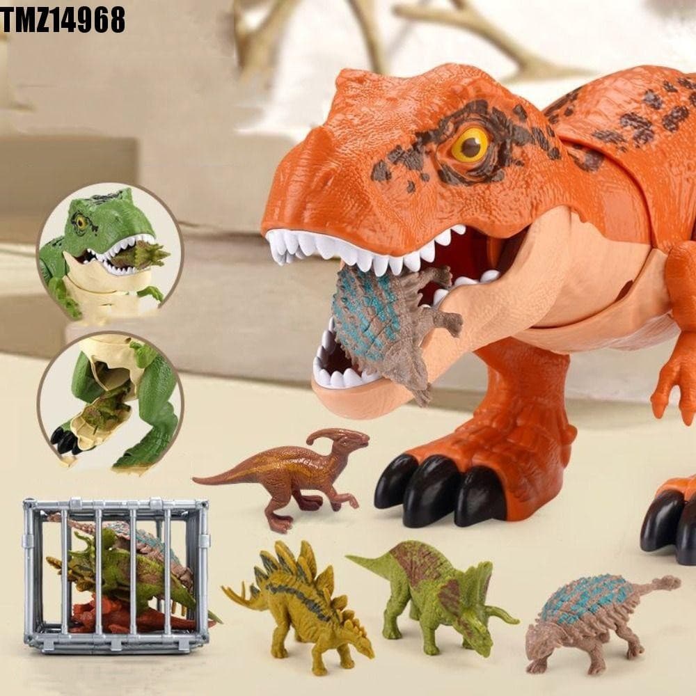 TMZ14968 Brinquedo De Dinossauro Grande Engolido , Tiranossauro Rex Balançando Cauda Jurássico Menino Modelo Animal , Si