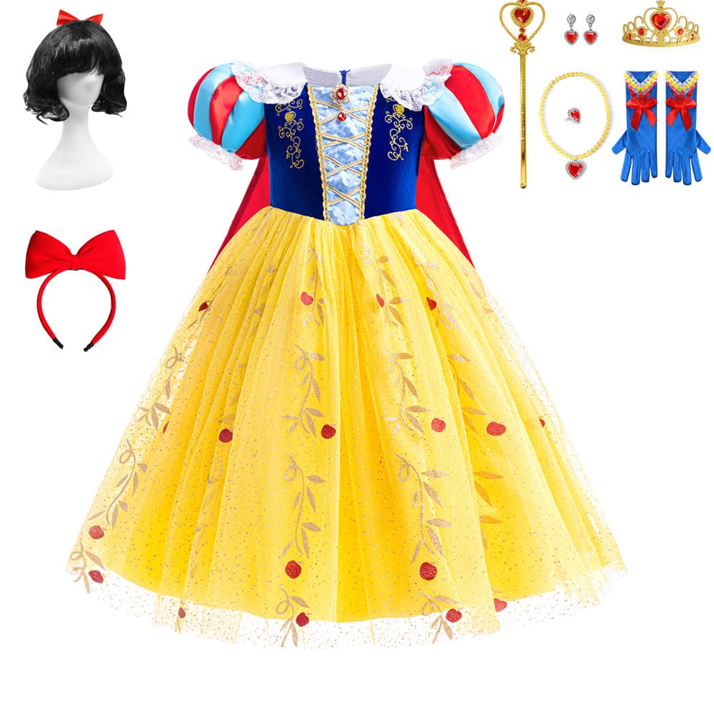 Bebê Menina Neve Branca Traje Crianças Halloween Carnaval Arco Festa Vestido De Princesa Verão Cosplay Roupas