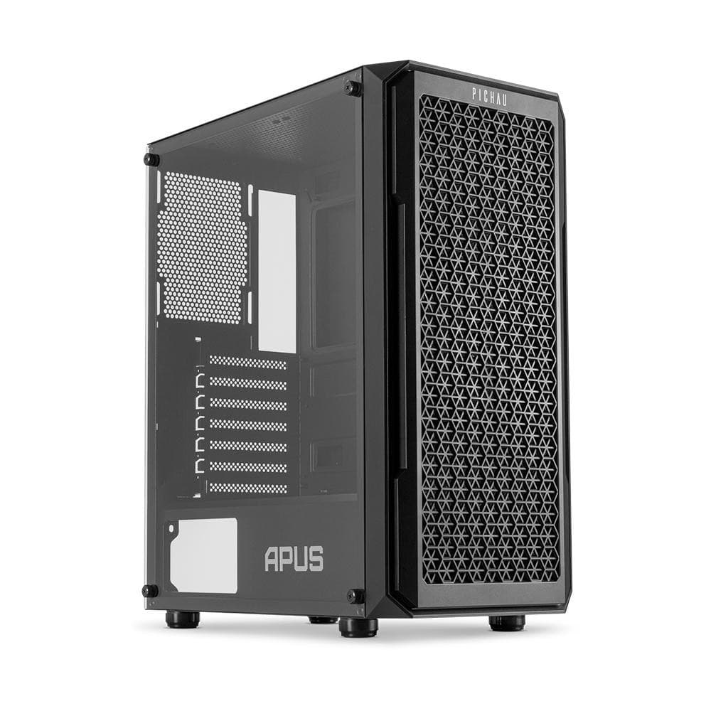 Gabinete Gamer Pichau Apus Black, Mid-Tower, Lateral de Vidro Temperado 3 Fans Preto, PG-APS-BLK01