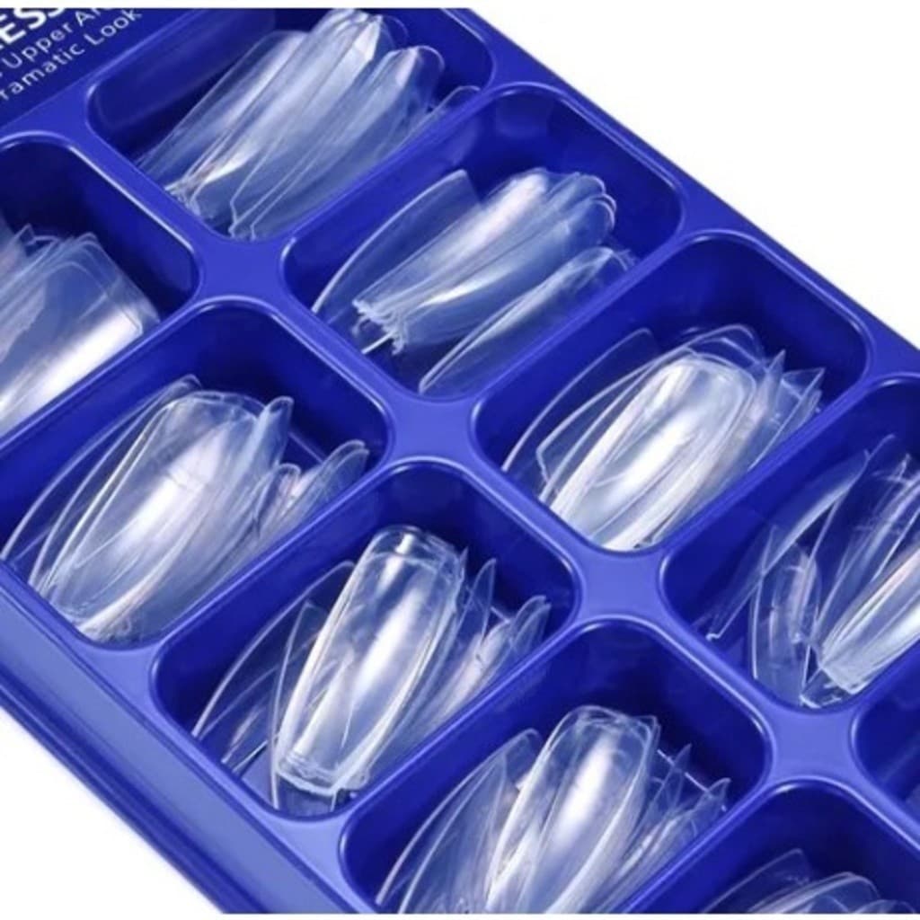 Kit 100/300 unidades DE Unhas postiça Bailarina Natural Branca/transparente