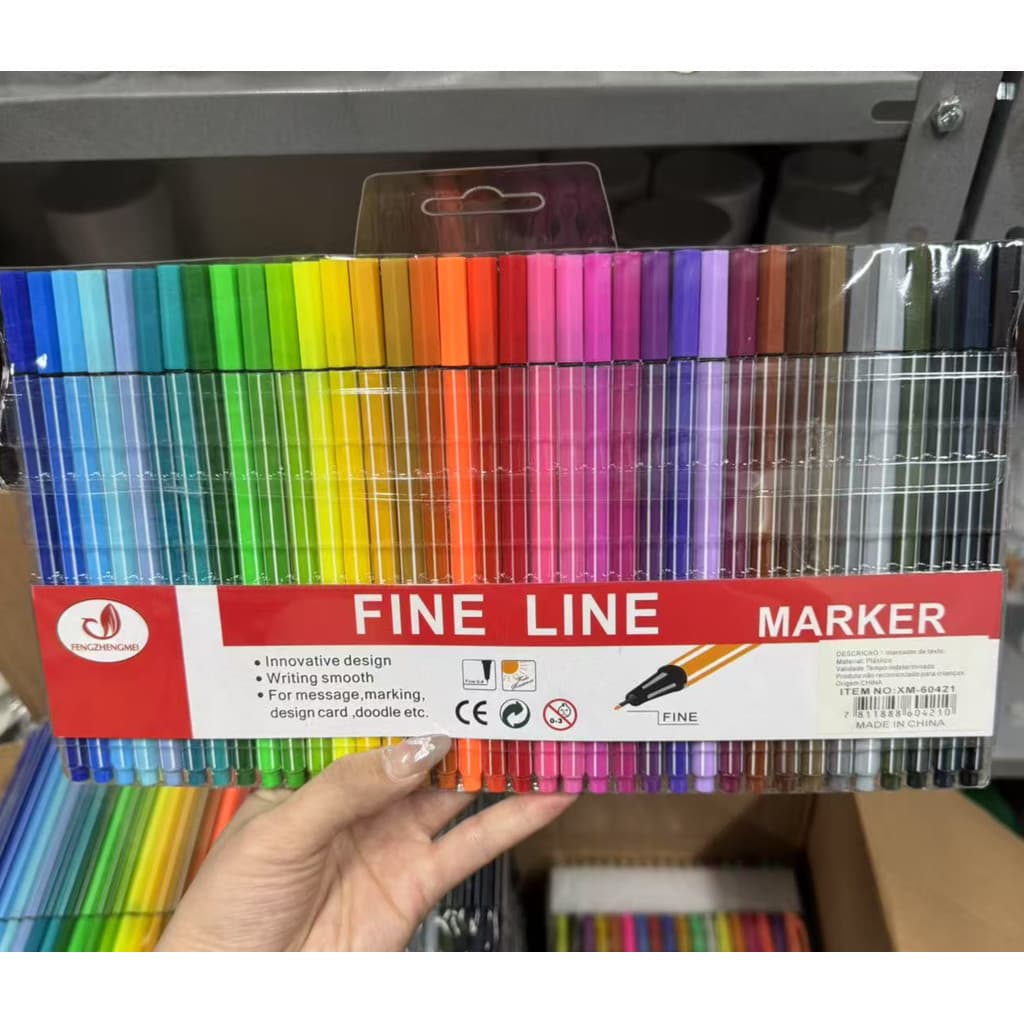 Kit 36 cores de canetas Fine Line Coloridas Ponta Fina 0.4 mm Fineliner