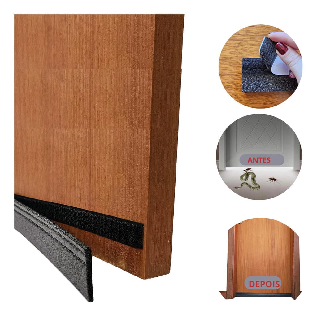 Protetor Rodinho  Autocolante Veda Embaixo Da Porta Vedação Impermeável