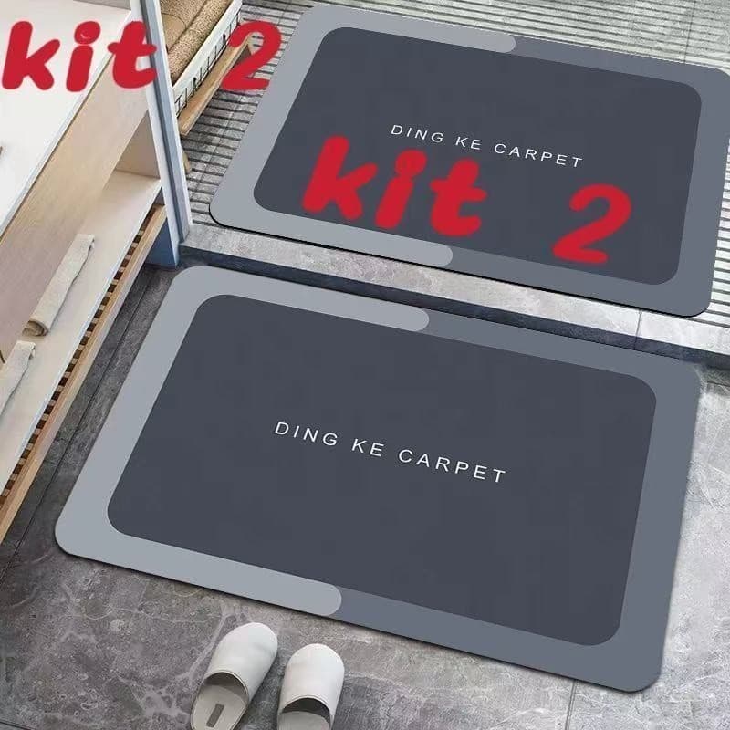 kit 2 Tapete para Banheiro de Secagem Rápida e Super Absorvente - Ideal para Chuveiro, Cozinha e Varanda SU
