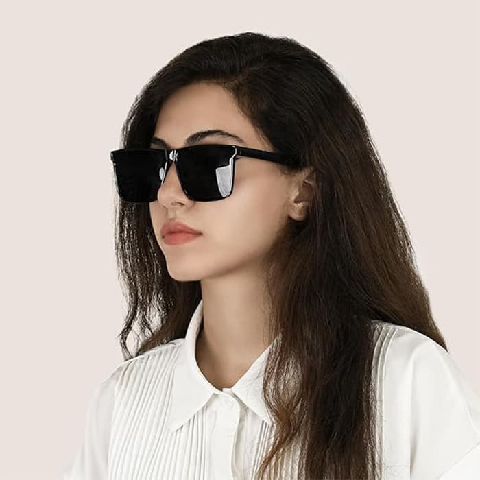 Black Sunglasses, Square Frame, Sun Protection for Men and Women