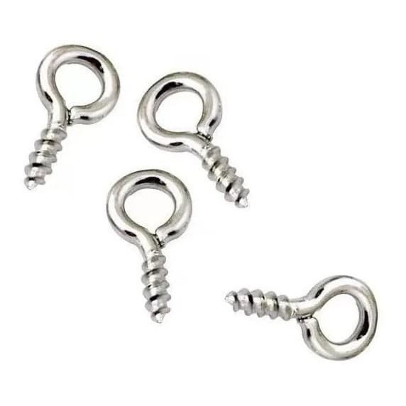 Mini Pitão Rosqueável Prata 100 Pcs 7.6x3.8mm Artesanato