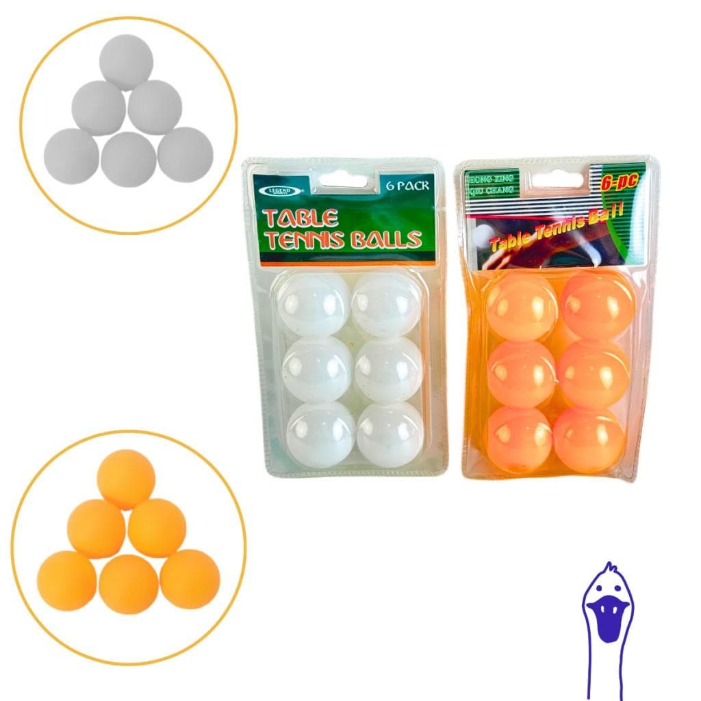 Bolas Tênis de Mesa Laranja e Branco  Kit 6 Unidades Ping Pong Treino Jogo