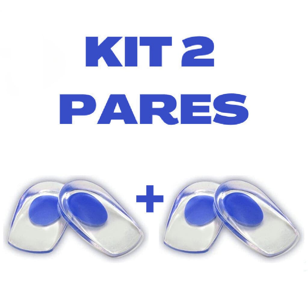 Kit 2 Pares Calcanheira de Silicone Gel Ortopédica Esporão Dor