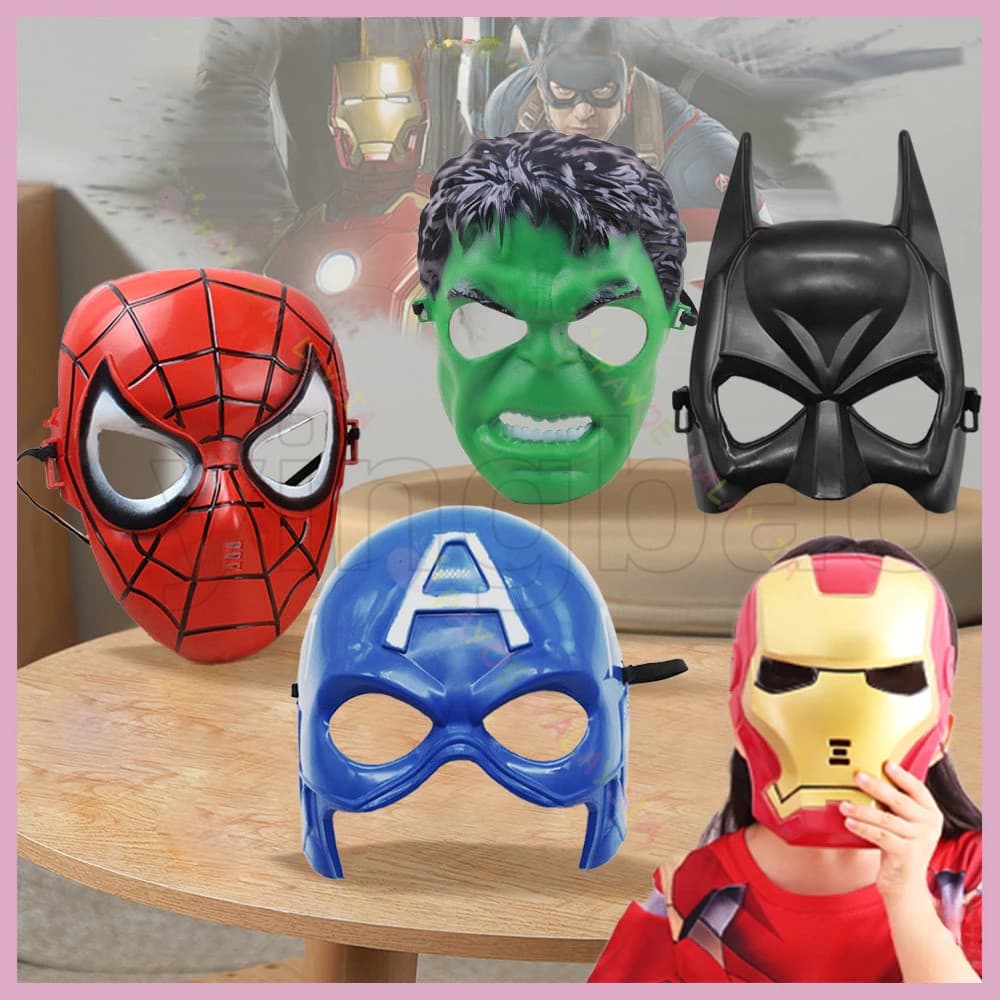Crianças Dos Desenhos Animados Super-Herói Máscara Spiderman Batman IronMan Festa De Aniversário Cosplay Traje