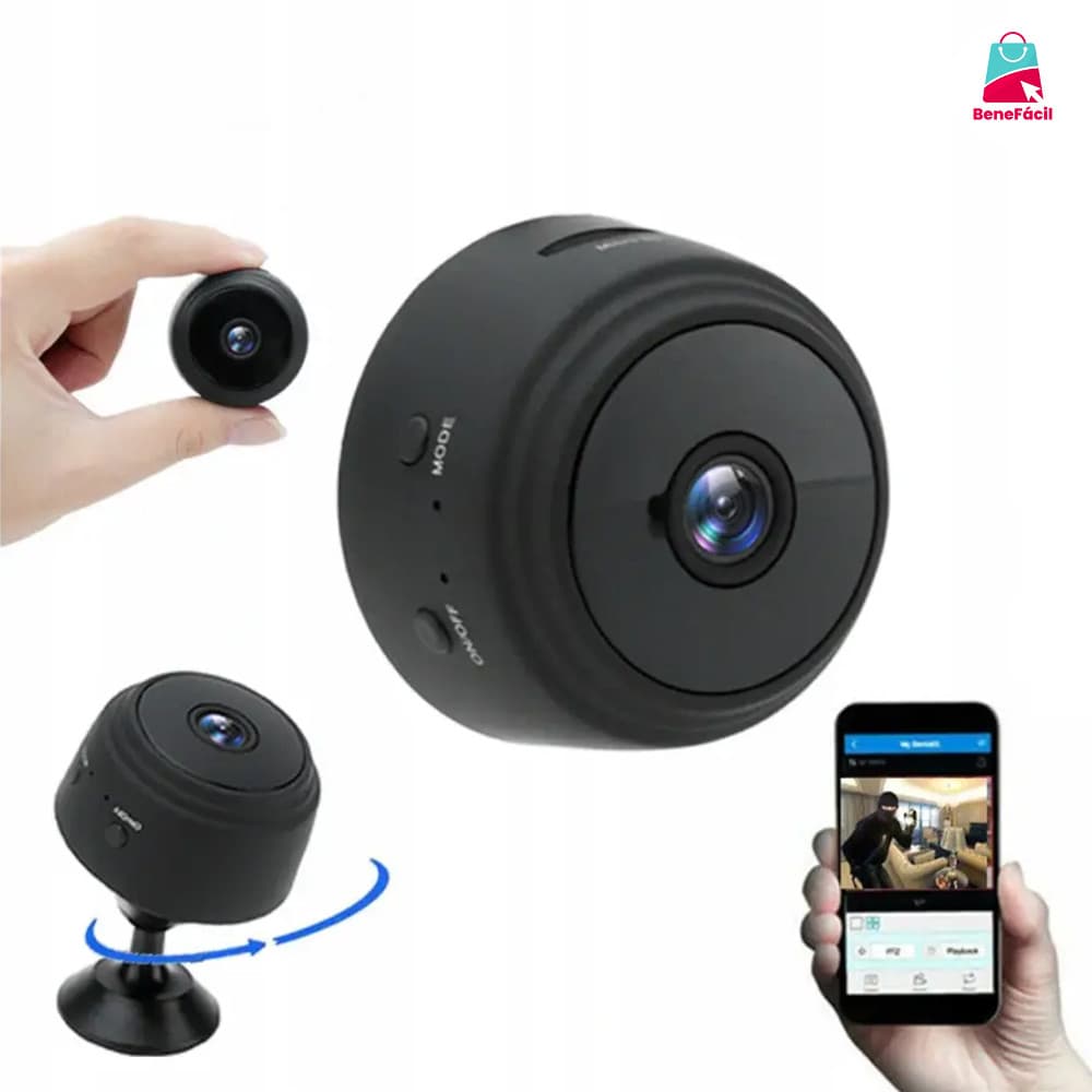 Câmera de Vigilância A9 1080P Wi-Fi Visão Noturna Monitoramento 24h