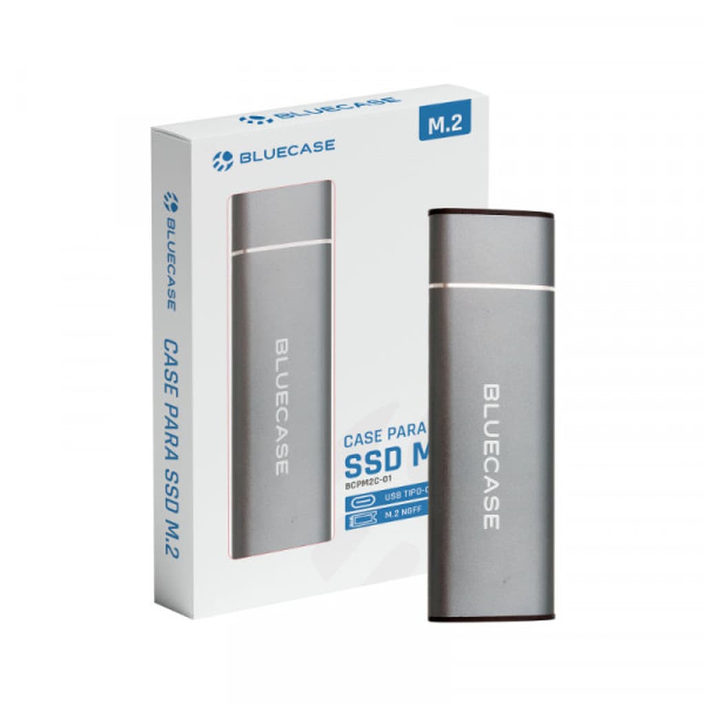 Case para SSD Bluecase M.2 NGFF Sata Cinza USB-C  5GB/S