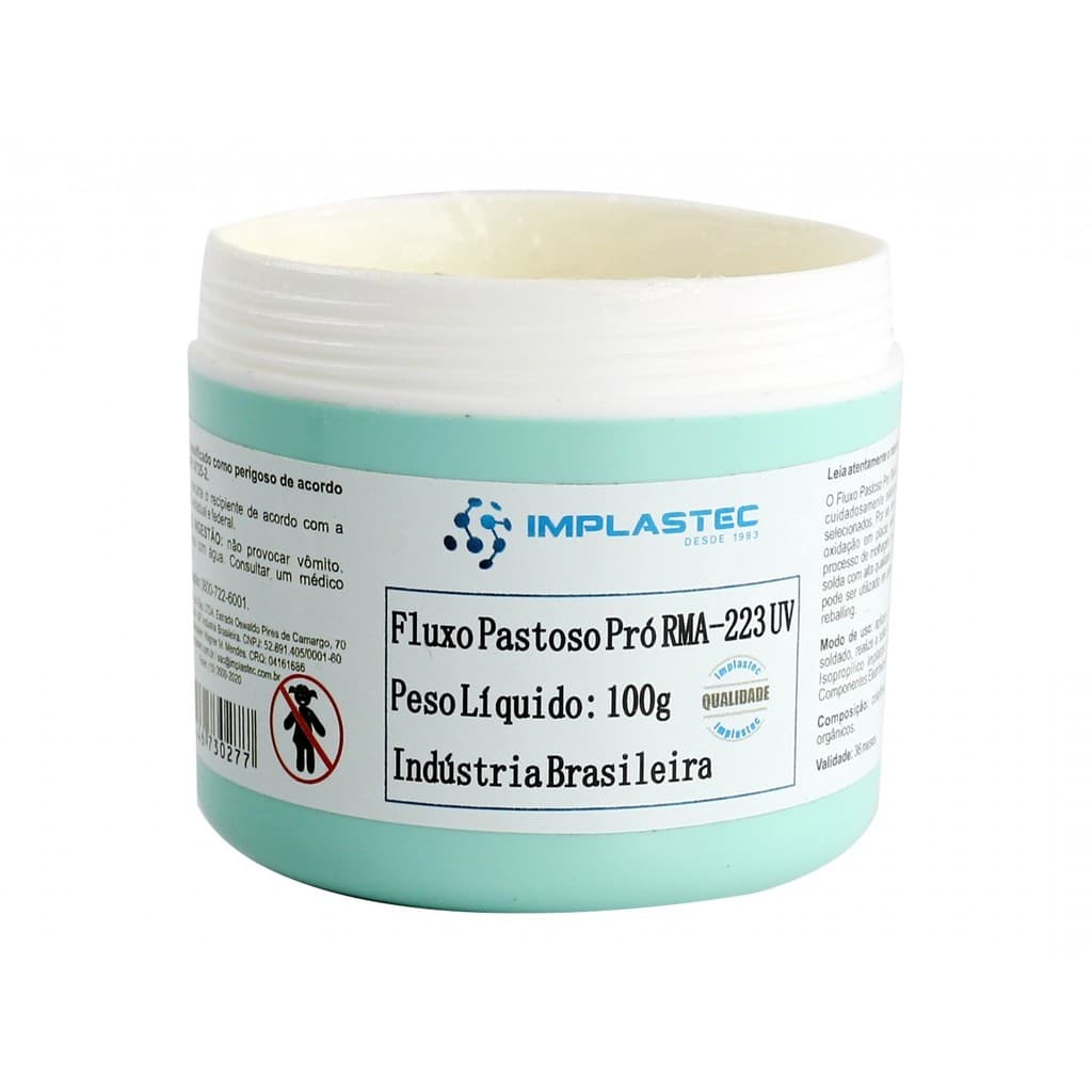 Fluxo Pastoso Pró Pote Rma-223 Uv 100g Reflow Bga Implastec