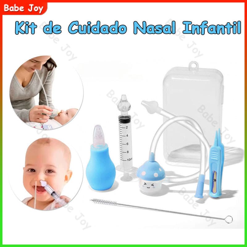 Aspirador nasal para bebê kit Lavador Irrigador Tipo Injeção Pinça Luminosa Pinça de Limpeza Bebê