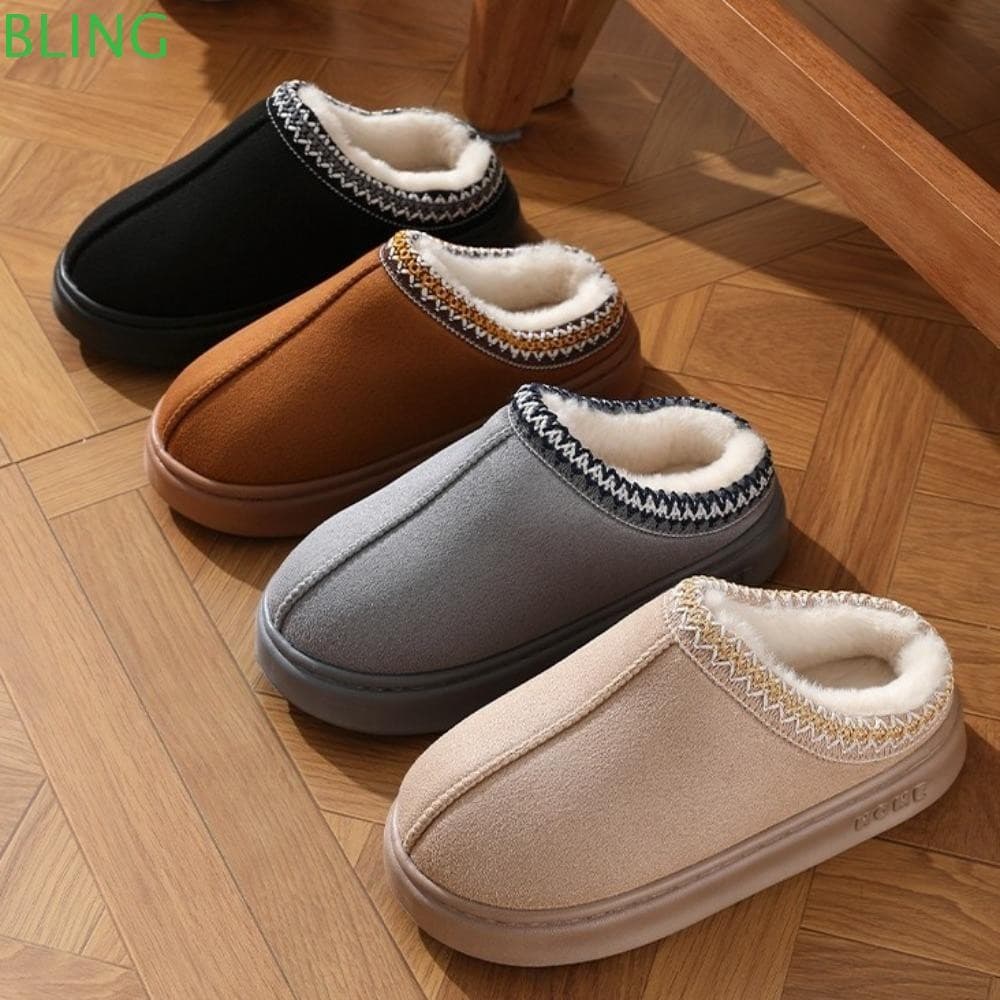 Chinelos Fofos BLING , Sapatos E Quentes Confortáveis Antiderrapantes , De Algodão Com Fundo Grosso Para Casa