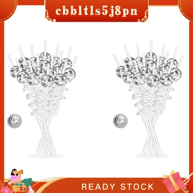 Chengxingsiscbbltls5j8pn 32 Peças De Canudos Para Bola De Discoteca , Decorações Com Mini Decoração De Prateada , Suprim