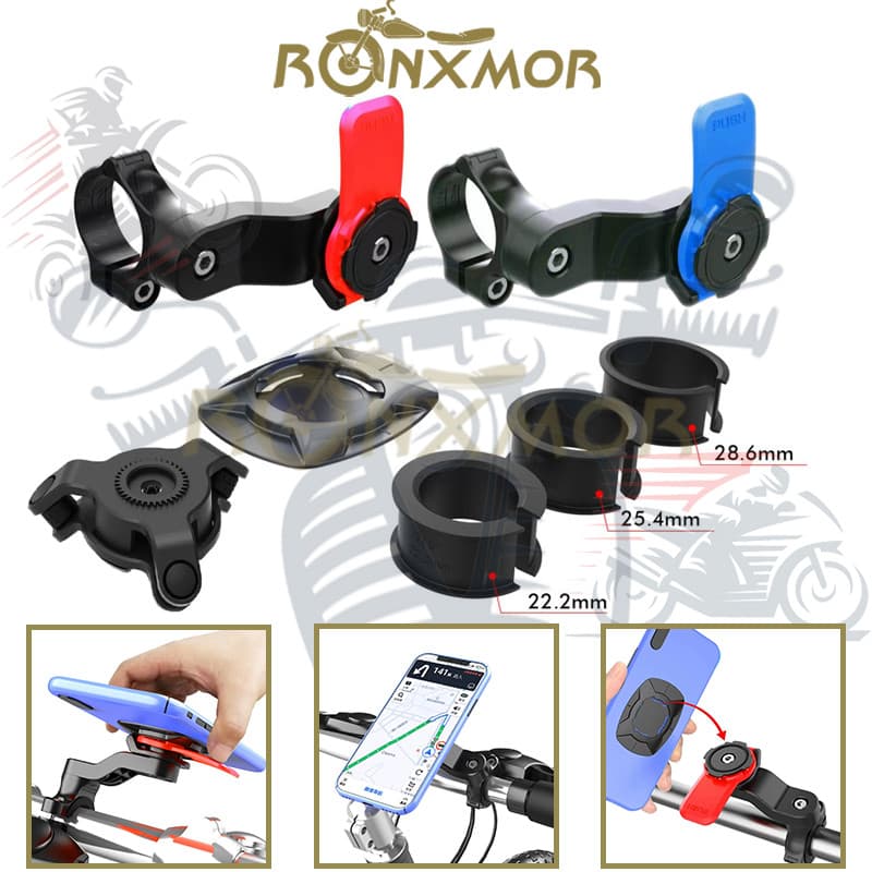 RONXMOR 1PC Suporte De Telefone Para Bicicleta E Motocicleta À Prova De Choque Amortecedor De Vibração Navegação Guiador