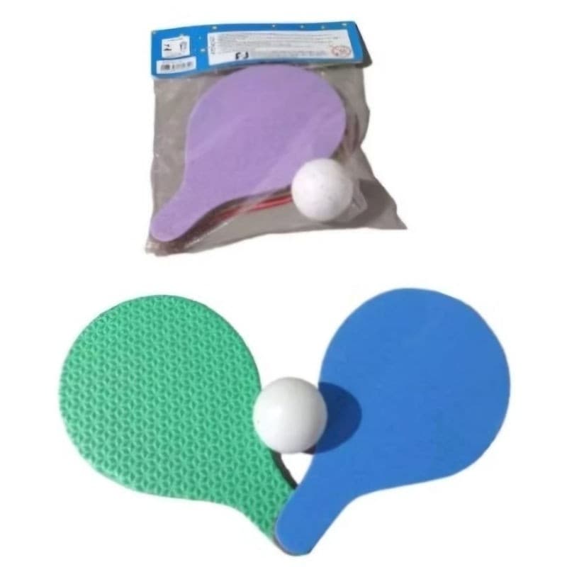 kit 20 Pares de mini Raquetes  em MDF com Bolinha