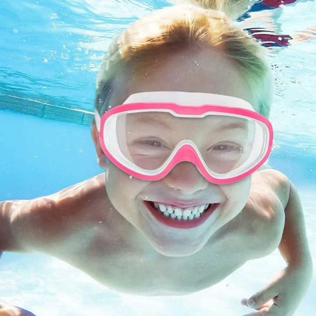 Óculos de natação de armação grande para crianças e adolescentes, altamente à prova d'água,adequados para idades de 6-18