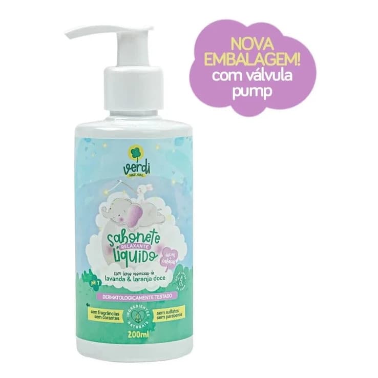 Sabonete e Shampoo Vegano com Óleos Essenciais Lavanda e Laranja Doce Bebe Infantil Verdi Natural