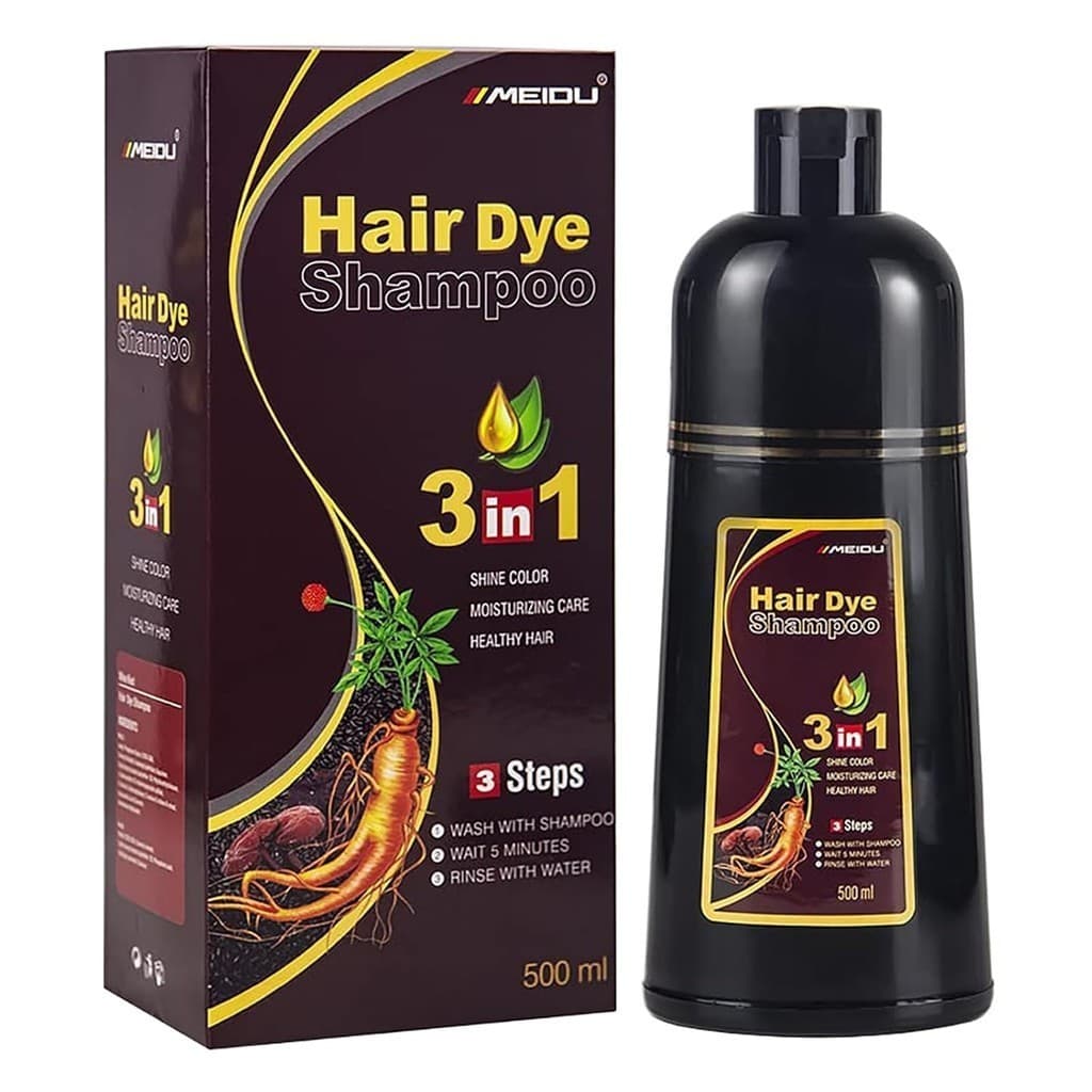 MEIDU Shampoo Instantâneo Para Coloração De Cabelo Mulheres Cinza Homens-3 Em 1 500ml