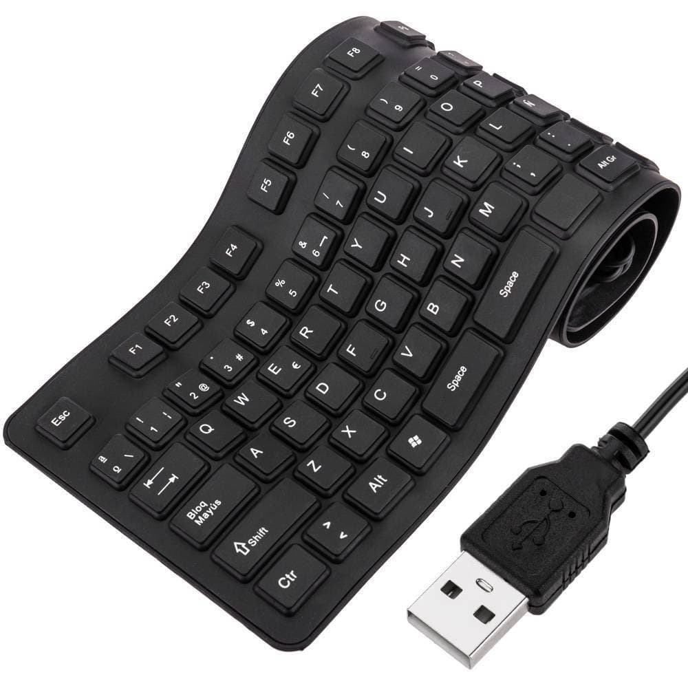 Teclado USB Flexível Dobrável de Silicone – Ultra Portátil e Com Digitação Silenciosa - WYL