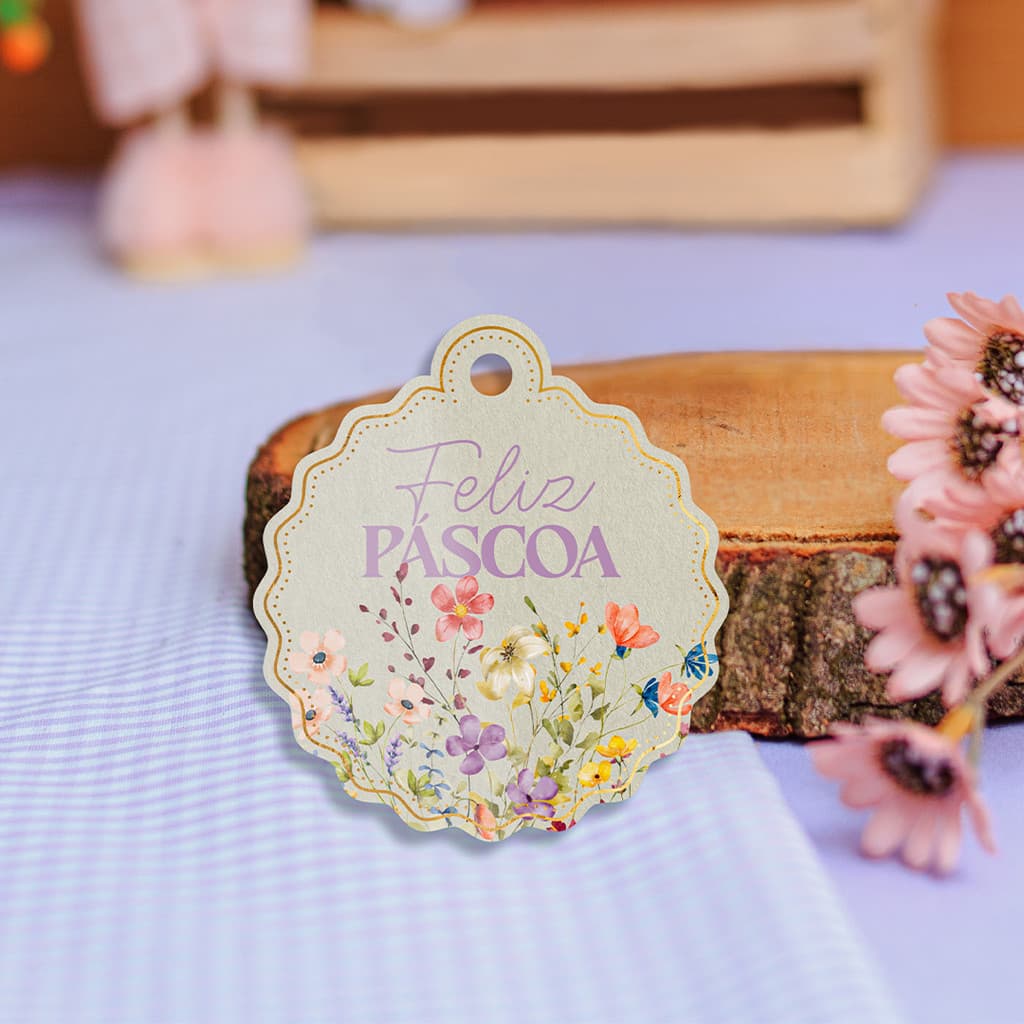 Tag Medalha de Páscoa - Spring- 10 Unid.