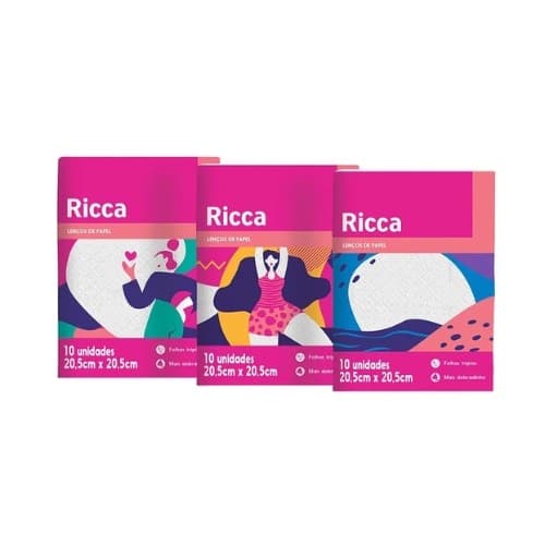 Lenço de Bolso Ricca Mini 10 Unidades