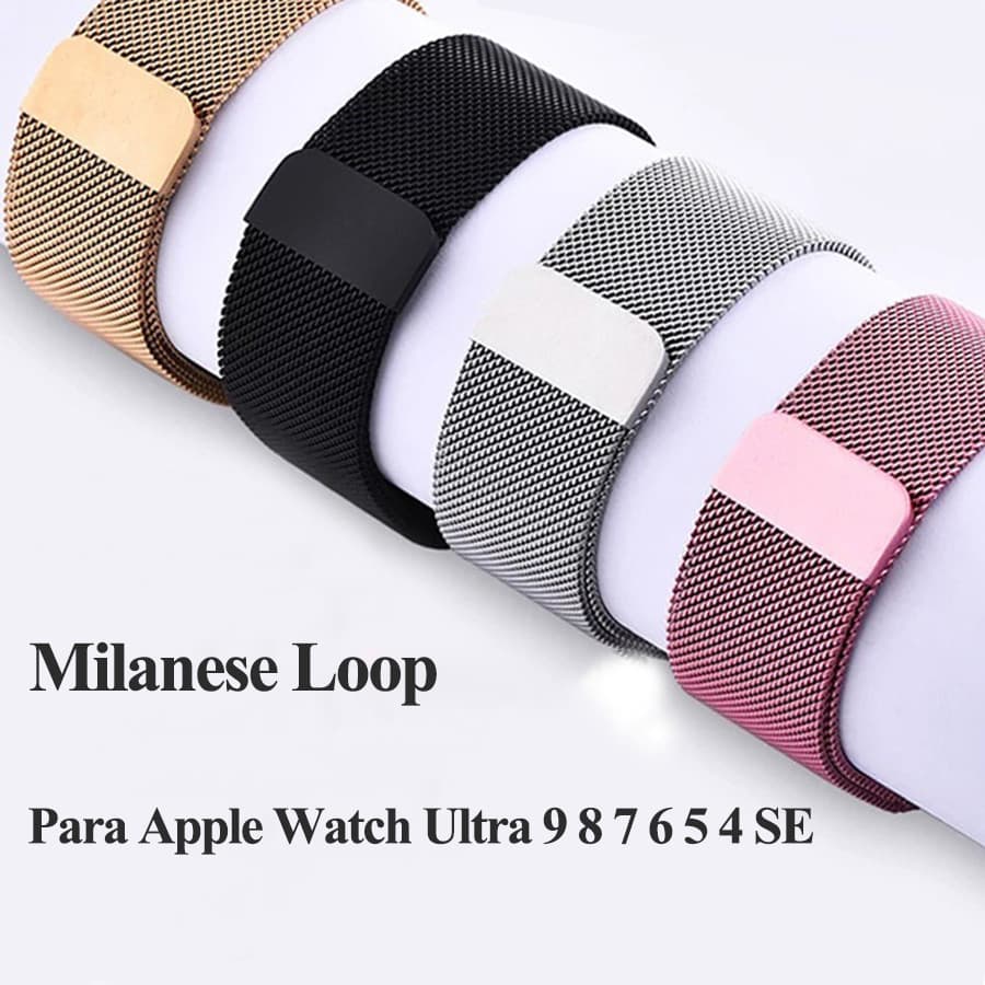 Pulseira de aço milanesa para Apple Watch Ultra 3 2 49mm SE series 11 10 9 8 7 SE 6 5 4 3 2 46mm 45mm 41mm 44mm 40mm