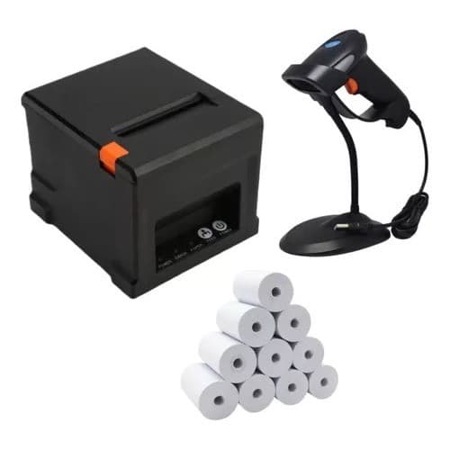 Impressora Térmica 80mm + Leitor + 10 Bobinas 80mm