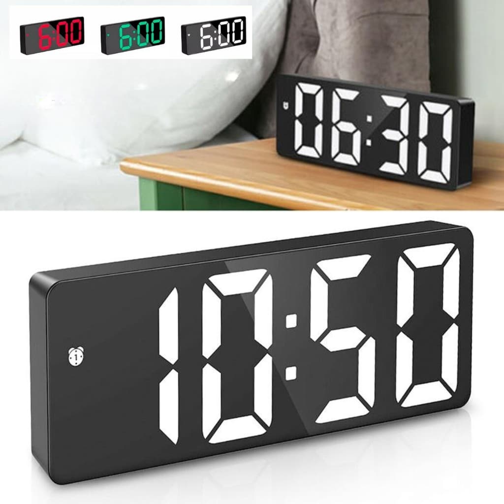 Relógio Digital De Mesa E Parede Led Com Data E Alarme