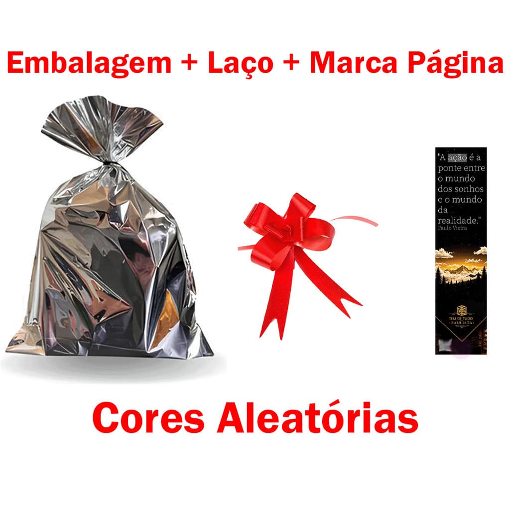 Kit Embrulho Presente Livros: Saco + Laço + Marcador Página