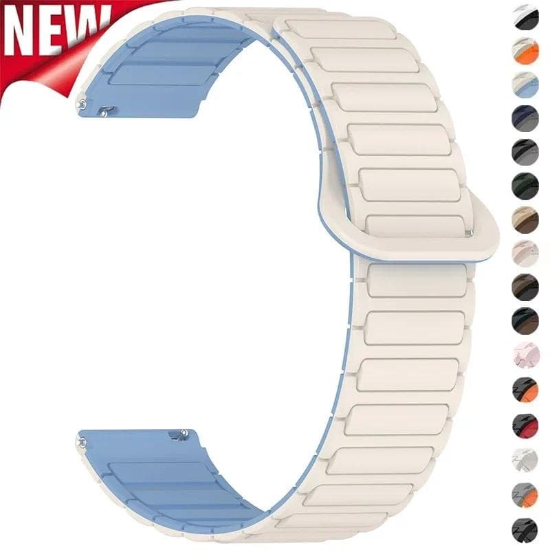 Pulseira Magnética De 18mm 20mm 22mm Para Samsung Galaxy Watch 7 6 5 4 5Pro 6 4Classic De Silicone Huawei GT5 5Pro 46mm