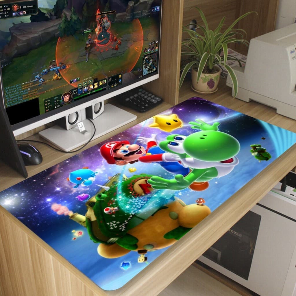 Mouse Pad Mario Game Antiderrapante Diversas Estampas 70x35 cm